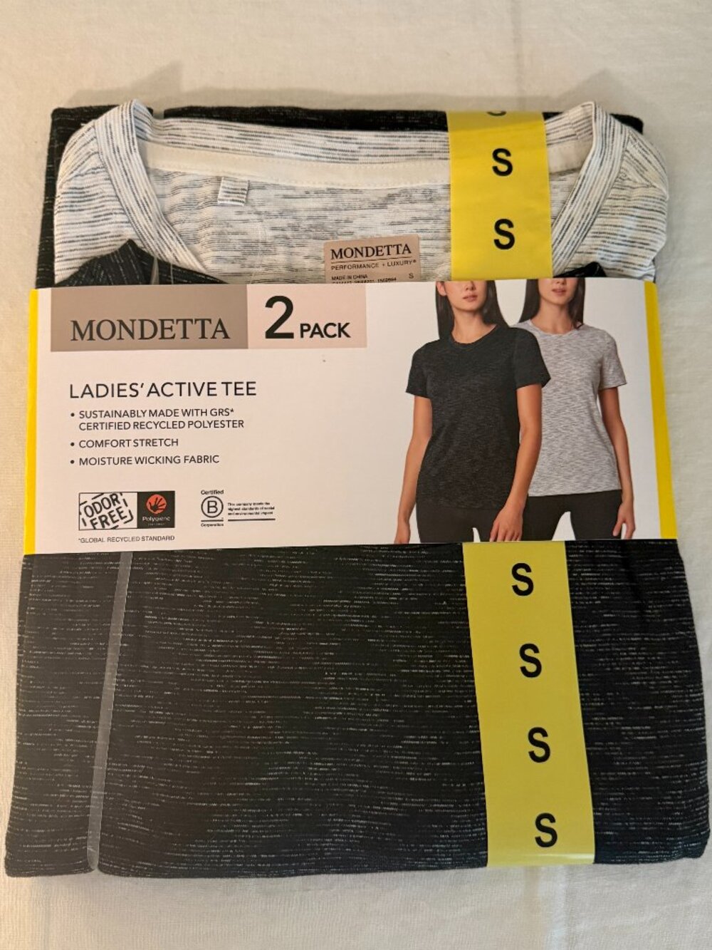 Mondetta Women's Performance Active Tee 2 Pack Size S Casual Comfy Stretch NEW